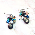 Genuine Jasper Gemstone Earrings – Earthy Boho Cluster Earrings – Antique Gold Jewelry