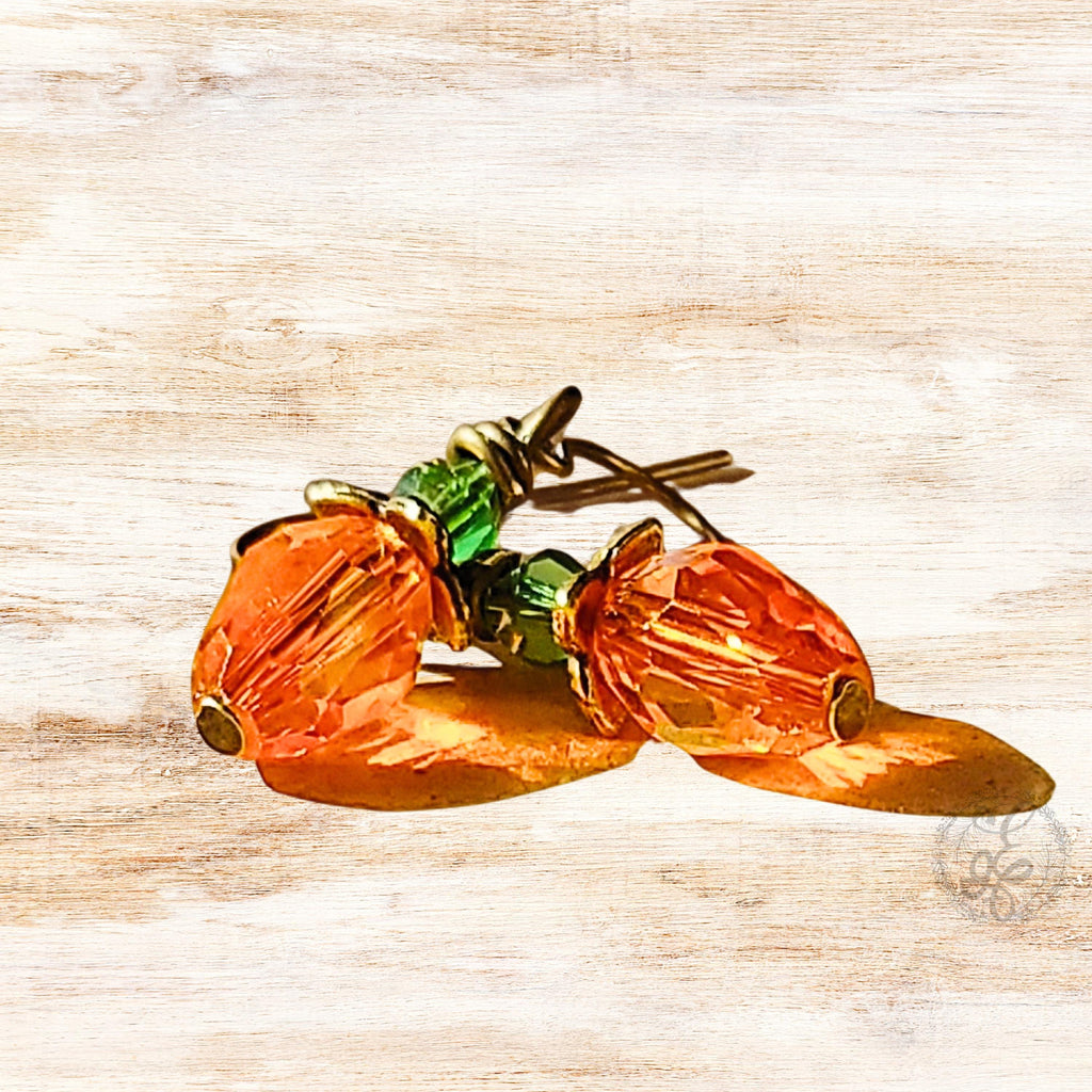 Crystal Carrot Dangle Earrings for Spring- Whimsical Jewelry