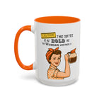 Bold Woman Coffee Mug - Caution: This Coffee is as Bold as the Woman Who Made It, Rosie the Riveter, 11oz 15oz Mug, Fun Gift for Her, Retro