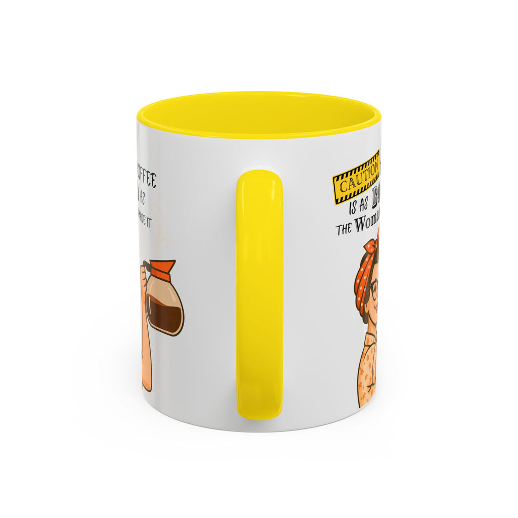 Bold Woman Coffee Mug - Caution: This Coffee is as Bold as the Woman Who Made It, Rosie the Riveter, 11oz 15oz Mug, Fun Gift for Her, Retro