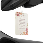 Floral Scripture Car Air Freshener — "Therefore encourage one another" (1 Thessalonians 5:11)