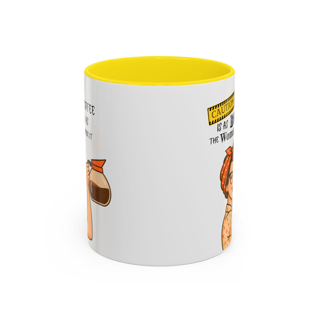 Bold Woman Coffee Mug - Caution: This Coffee is as Bold as the Woman Who Made It, Rosie the Riveter, 11oz 15oz Mug, Fun Gift for Her, Retro