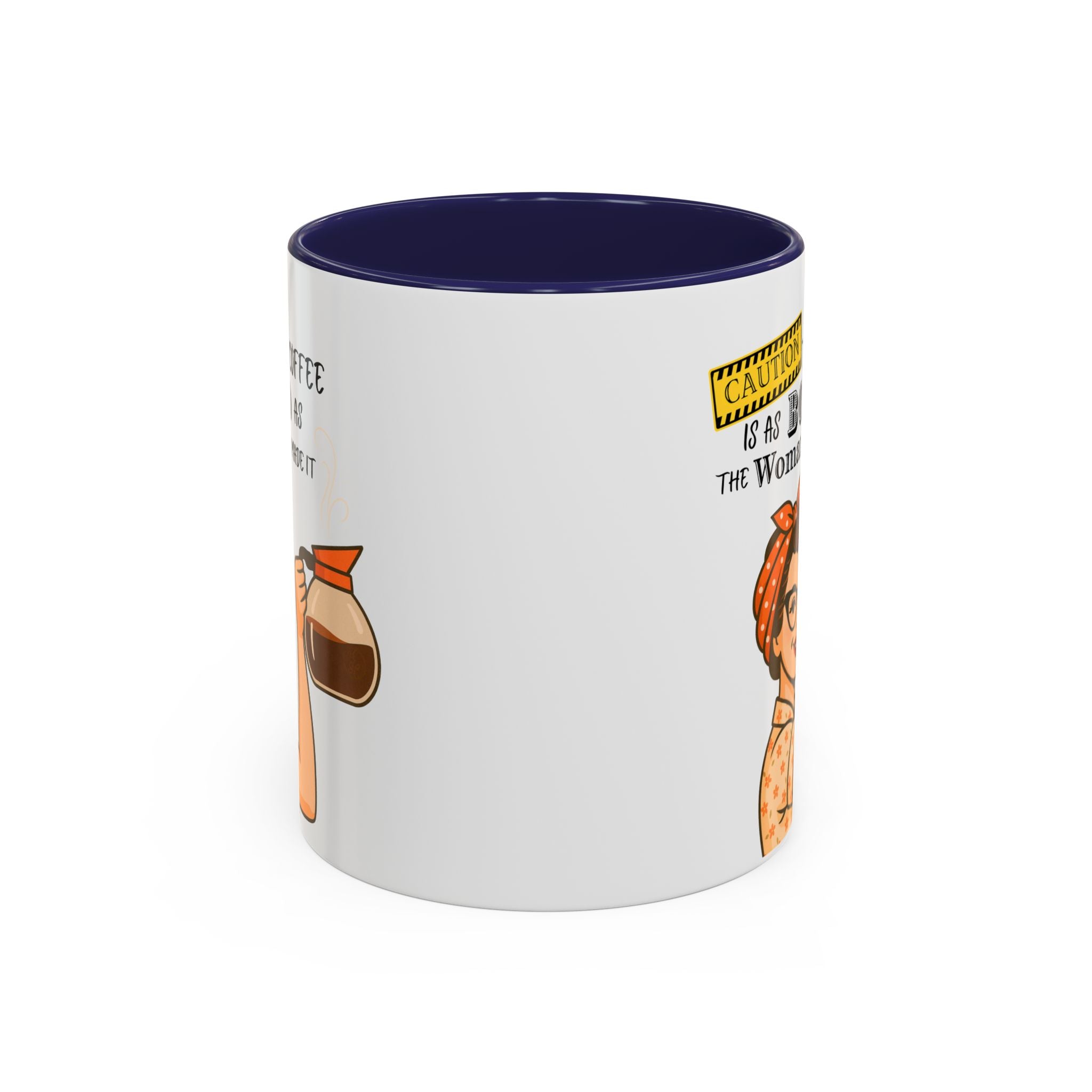 Bold Woman Coffee Mug - Caution: This Coffee is as Bold as the Woman Who Made It, Rosie the Riveter, 11oz 15oz Mug, Fun Gift for Her, Retro