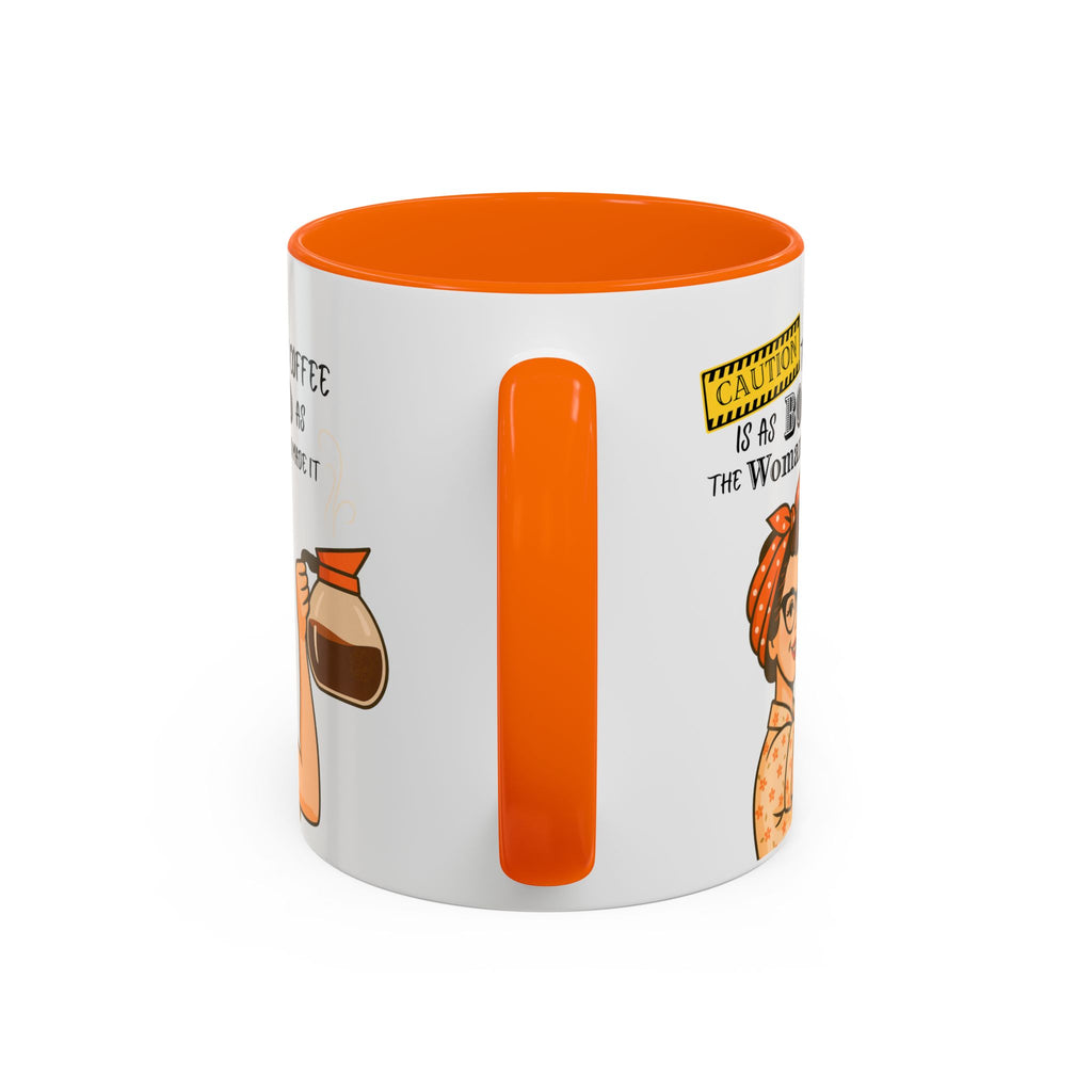 Bold Woman Coffee Mug - Caution: This Coffee is as Bold as the Woman Who Made It, Rosie the Riveter, 11oz 15oz Mug, Fun Gift for Her, Retro