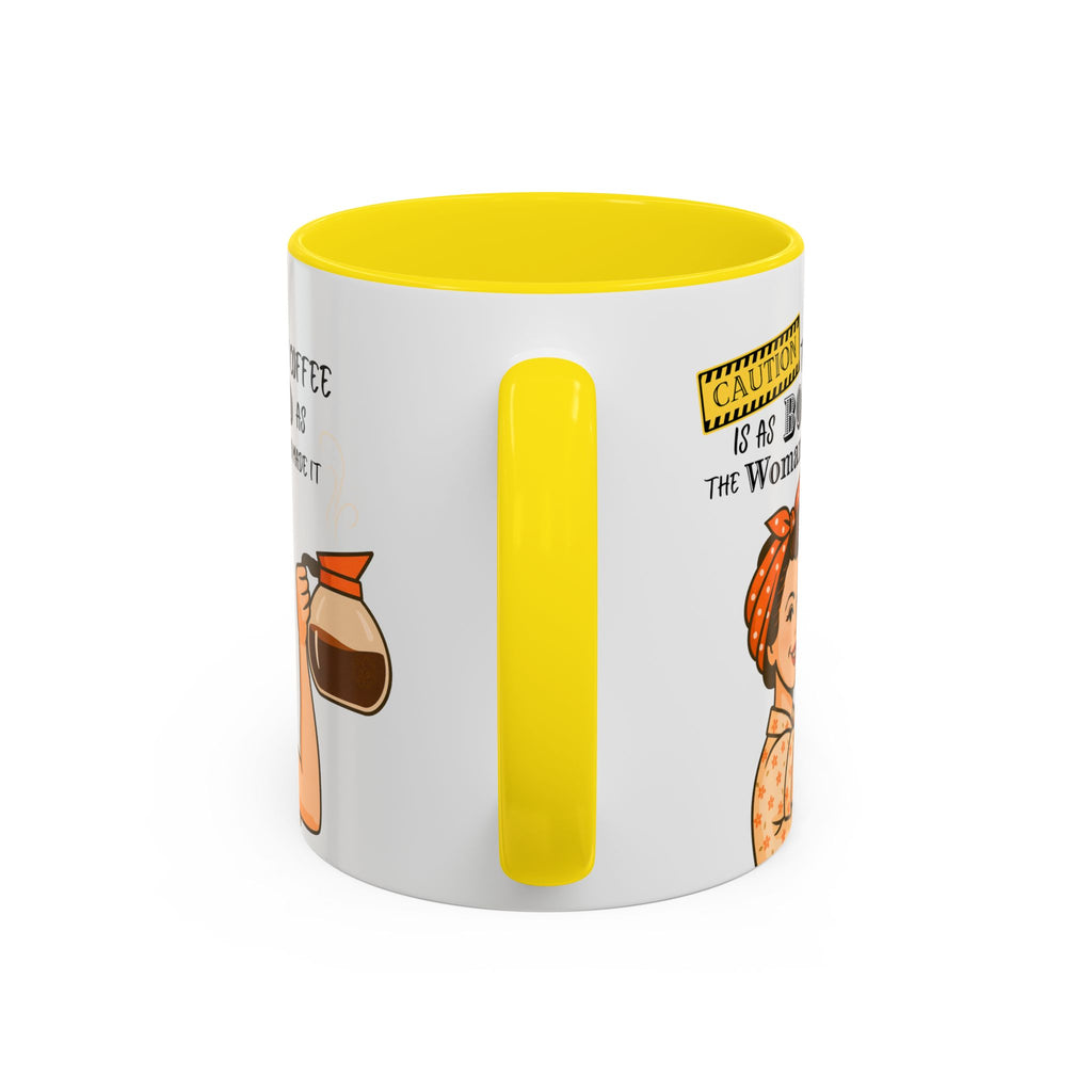 Bold Woman Coffee Mug - Caution: This Coffee is as Bold as the Woman Who Made It, Rosie the Riveter, 11oz 15oz Mug, Fun Gift for Her, Retro