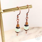 Antique Copper Crystal Earrings – Vintage Inspired Dangle Jewelry