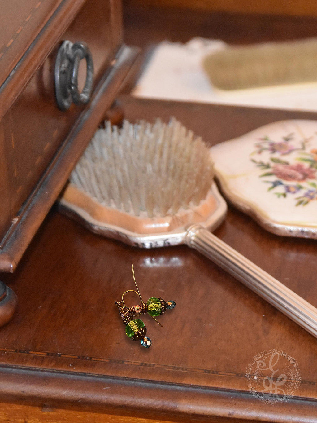 Antique Brass Czech Glass Earrings – Artisan Wirework Design