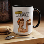 Bold Woman Coffee Mug - Caution: This Coffee is as Bold as the Woman Who Made It, Rosie the Riveter, 11oz 15oz Mug, Fun Gift for Her, Retro