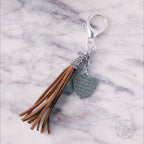 Faith Charm Purse Clip – Turquoise & Pink Beaded Keychain with Heart and Gemstones