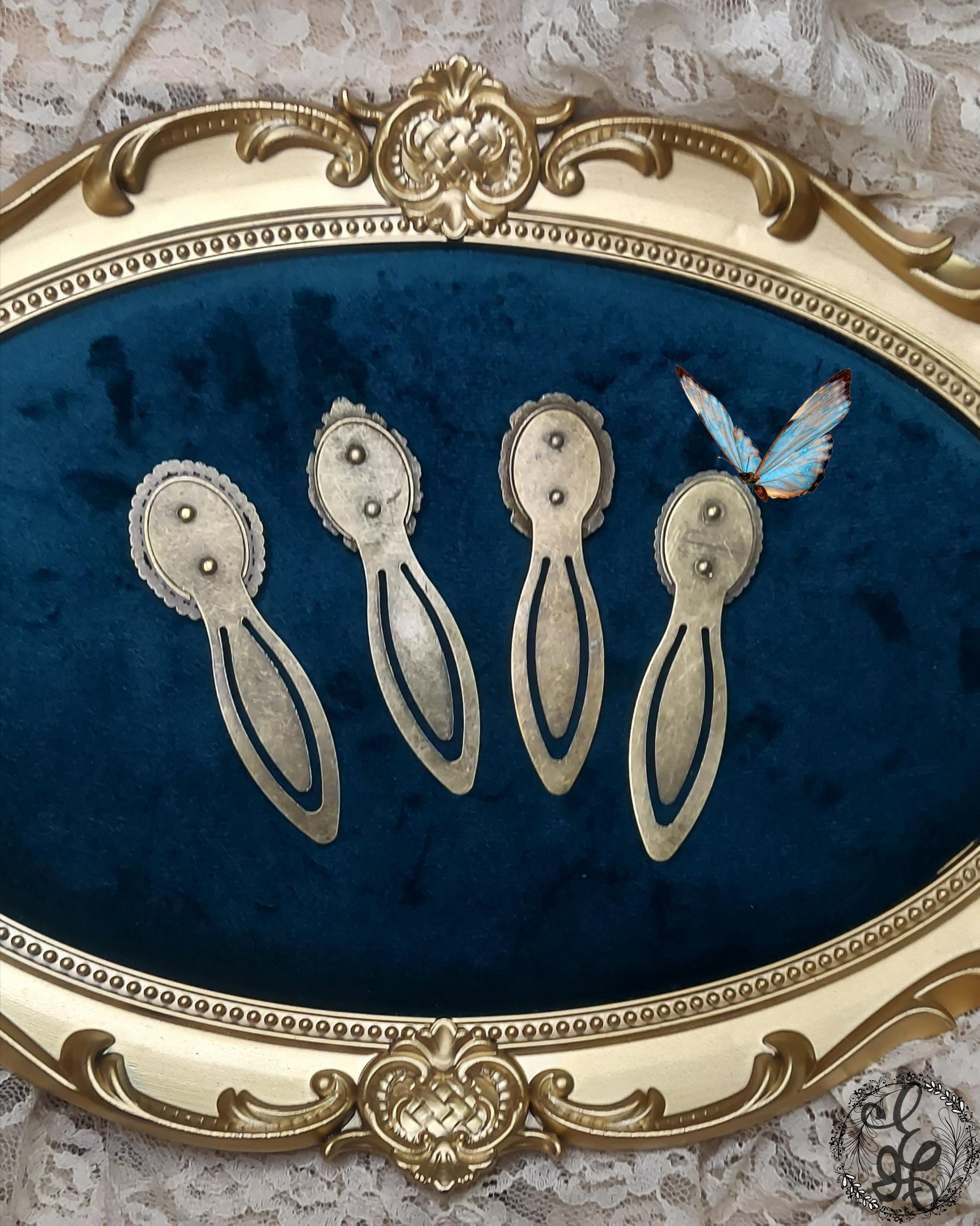 Antique Brass Bookmark with Lavender Cameo – Heirloom Style Gift for Readers