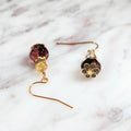 Purple and Yellow Crystal Earrings simple dangle earrings gifts for her