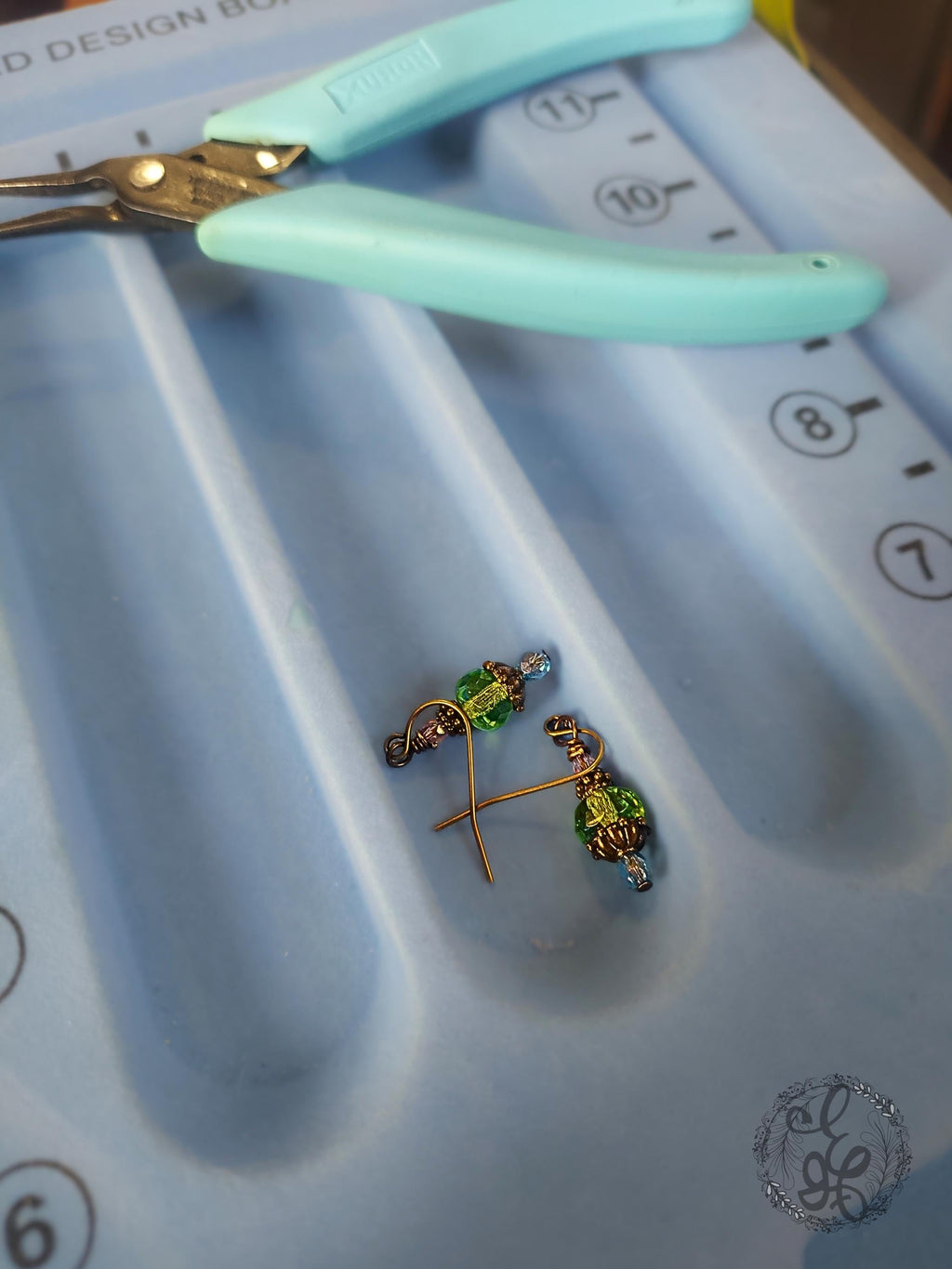 Antique Brass Czech Glass Earrings – Artisan Wirework Design