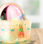 Crystal Carrot Dangle Earrings for Spring- Whimsical Jewelry