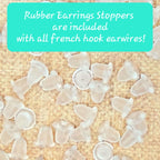 Crystal Earrings for Women with Red, Yellow and Turquoise on Antique Copper French Hooks