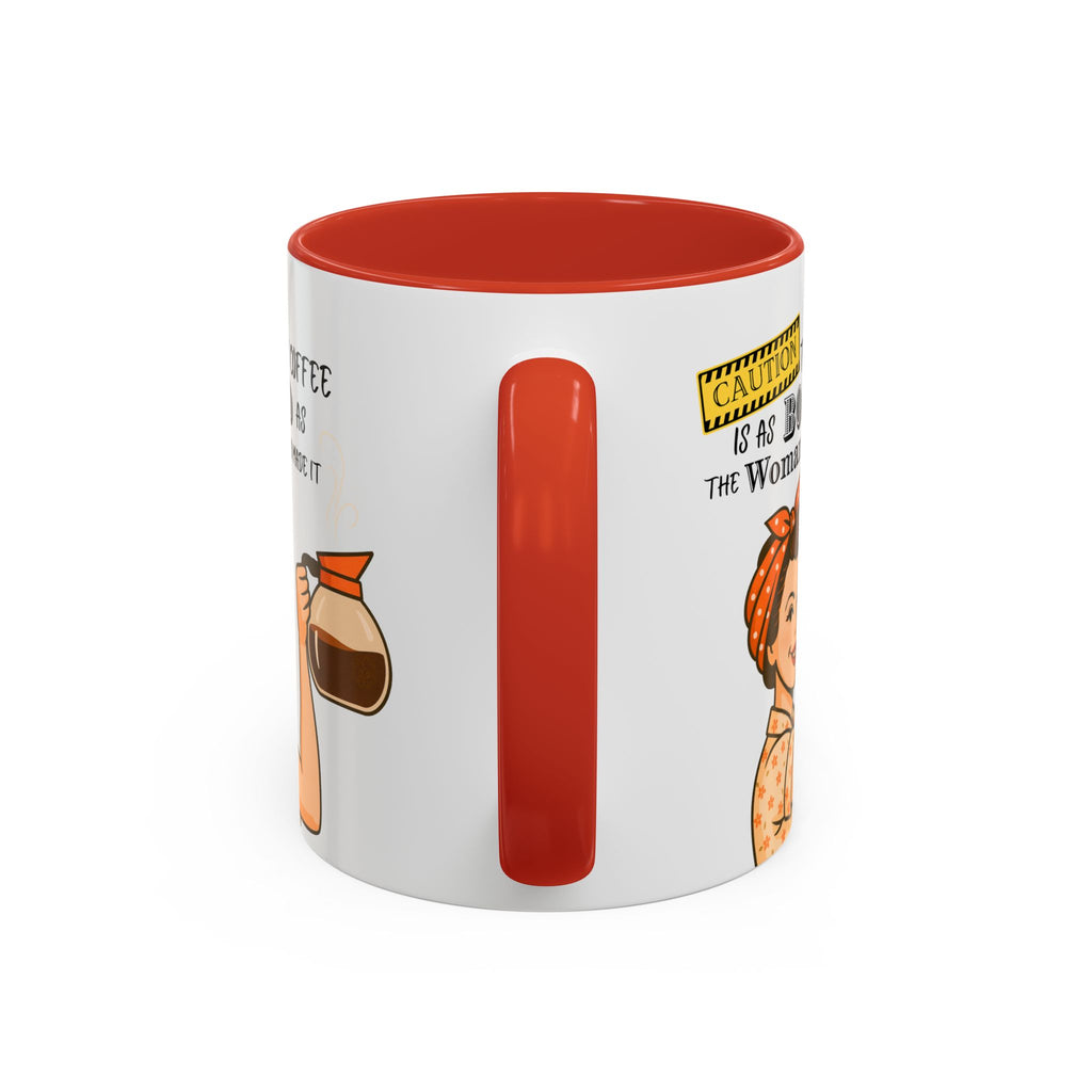 Bold Woman Coffee Mug - Caution: This Coffee is as Bold as the Woman Who Made It, Rosie the Riveter, 11oz 15oz Mug, Fun Gift for Her, Retro