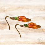 Crystal Carrot Dangle Earrings for Spring- Whimsical Jewelry
