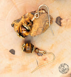 Tiger's Eye Earrings Gold Plated – Handmade Dangle Earrings – Hypoallergenic Gemstone Jewelry Gift for Her