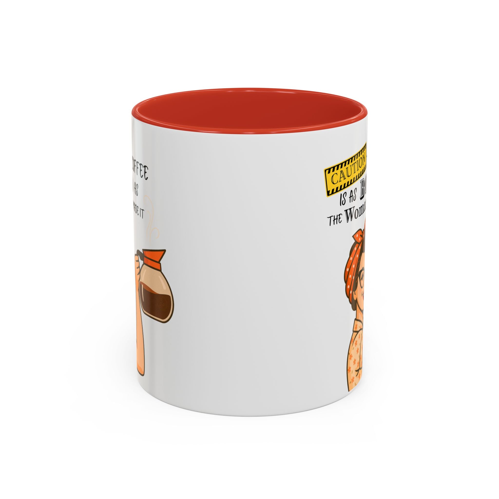 Bold Woman Coffee Mug - Caution: This Coffee is as Bold as the Woman Who Made It, Rosie the Riveter, 11oz 15oz Mug, Fun Gift for Her, Retro