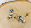 Green Moss Agate Earring Forest Green on White beaded Earrings Mossy Agate Gemstone Dangle Earring Gifts for Her