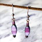 Artisan Drop Earrings in Mulberry Pink for Boho Chic Style