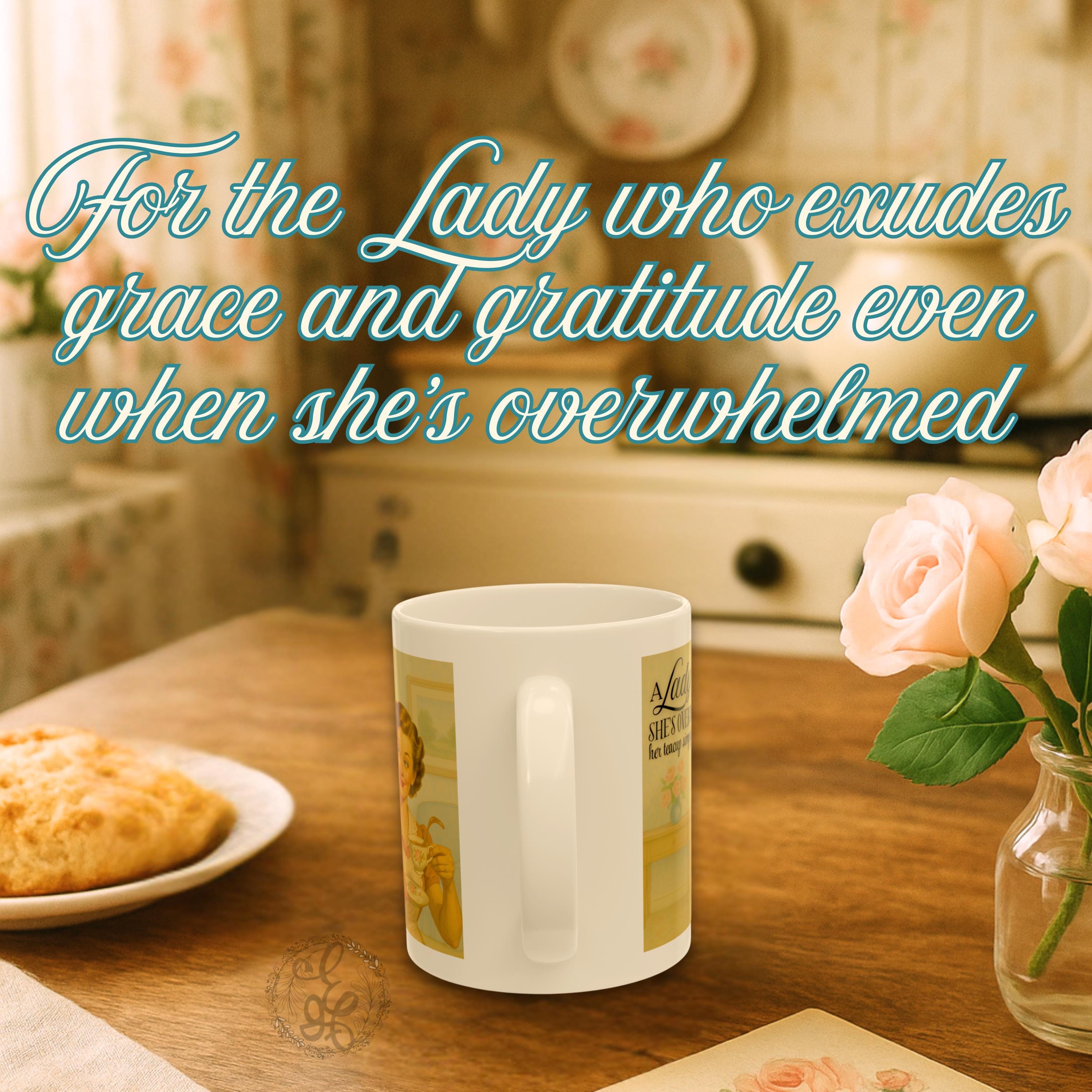 Wholesome Retro Ceramic Mug, Vintage Woman Homemaker Humor Gift, Cheeky Saying, Funny Coffee Cup, 11oz, Sarcastic Quote Mug