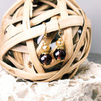 Purple and Yellow Crystal Earrings simple dangle earrings gifts for her