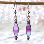 Artisan Drop Earrings in Mulberry Pink for Boho Chic Style