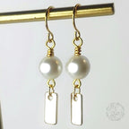 Minimalist Pearl Dangle Earrings | Classic & Lightweight Gold Jewelry