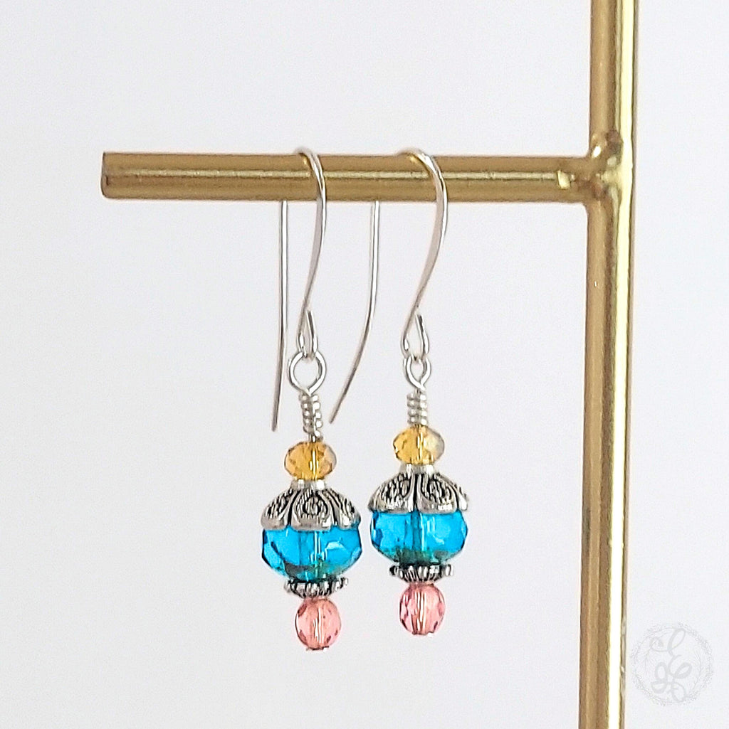 Picasso Bloom Earrings – Vintage Boho Czech Glass & Crystal Drops