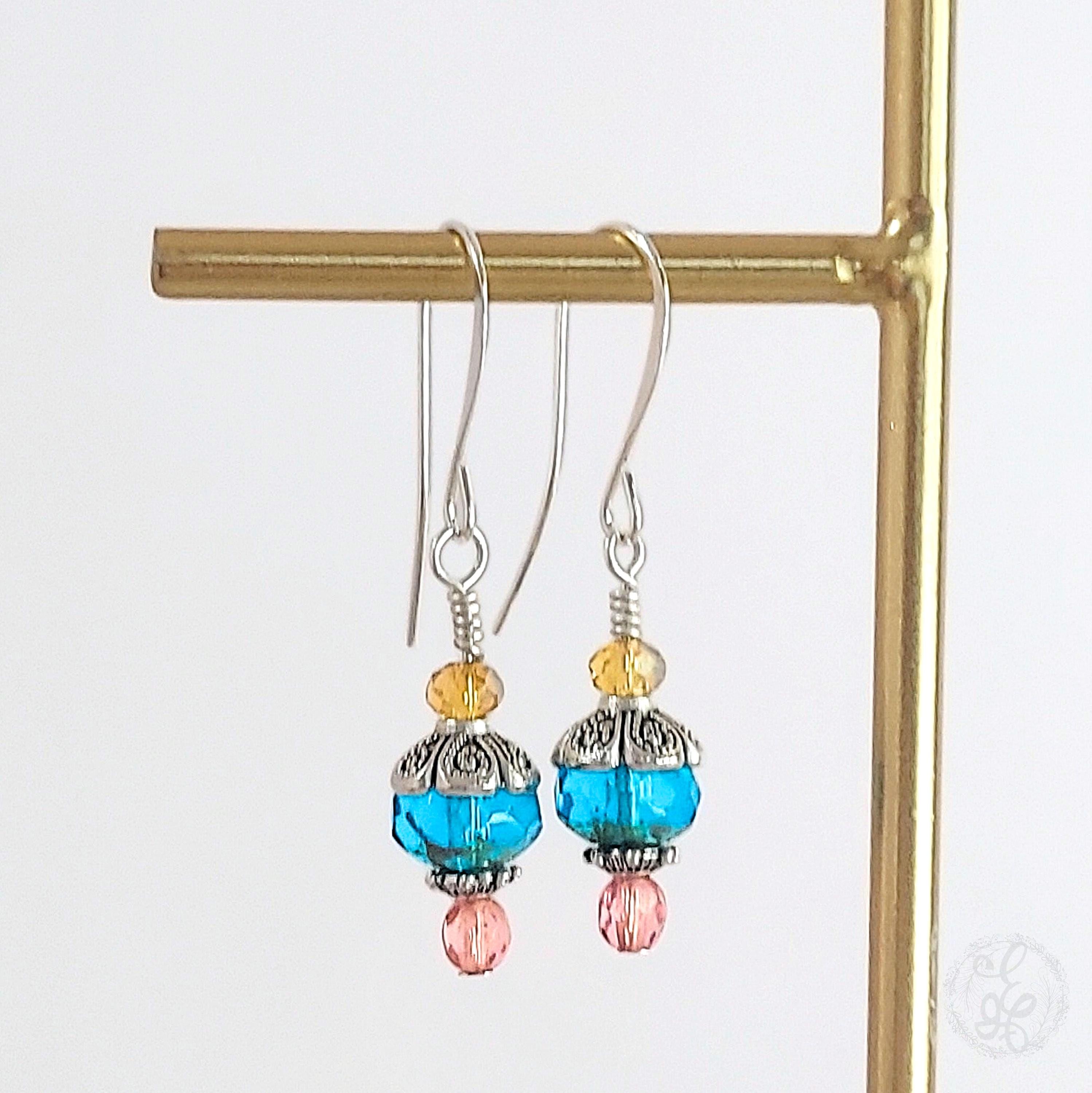 Picasso Bloom Earrings – Vintage Boho Czech Glass & Crystal Drops