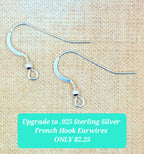 Arrow Boho Chandelier Earrings with Silver Finish and Blue Beads, gifts for woman