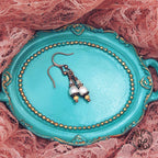 Freshwater Pearl Drop Earrings – Antique Copper & Czech Glass – Hypoallergenic, Vintage-Inspired Dangle Earrings