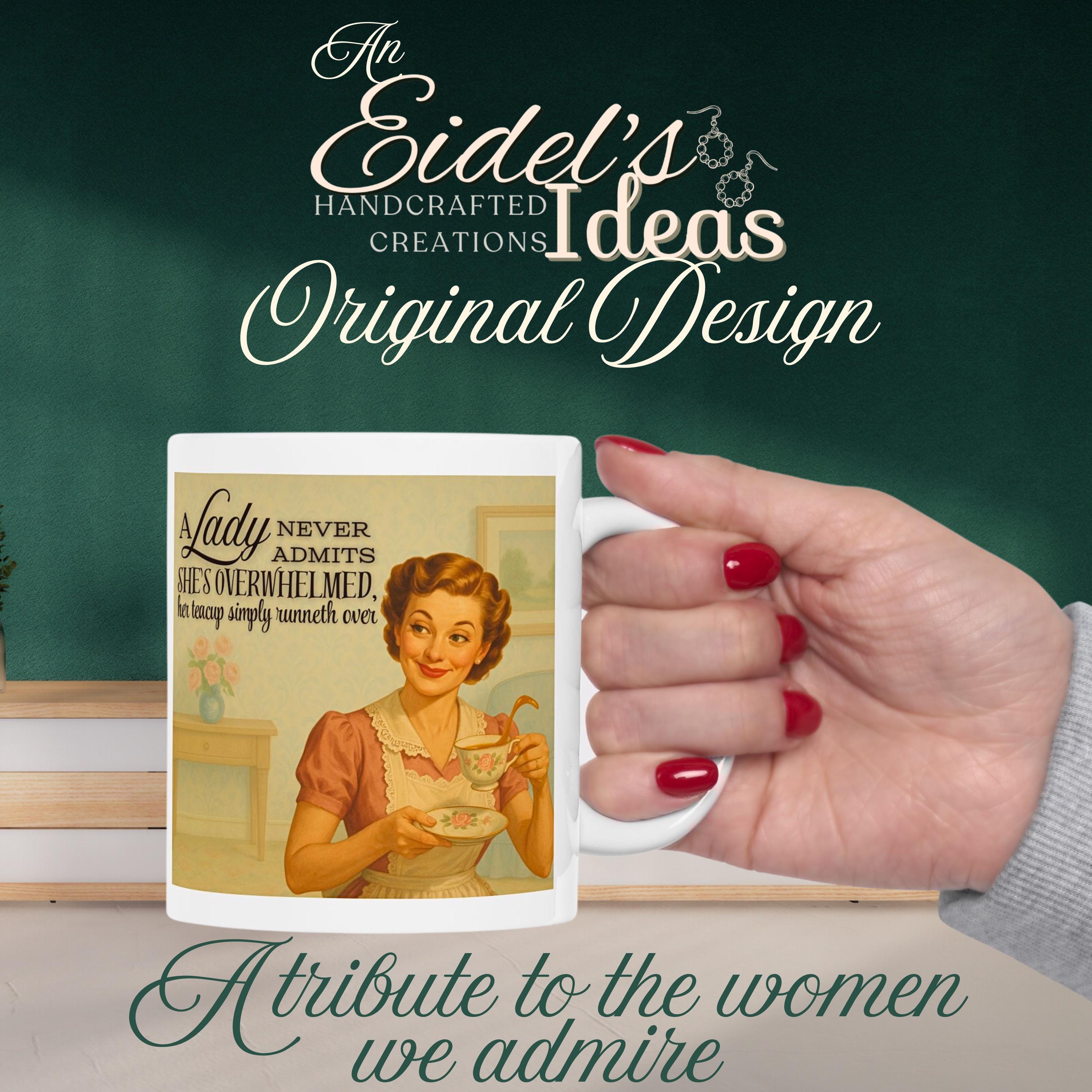 Wholesome Retro Ceramic Mug, Vintage Woman Homemaker Humor Gift, Cheeky Saying, Funny Coffee Cup, 11oz, Sarcastic Quote Mug