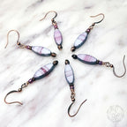 Artisan Drop Earrings in Mulberry Pink for Boho Chic Style