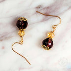 Purple and Yellow Crystal Earrings simple dangle earrings gifts for her