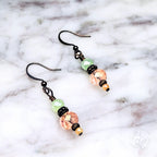 Vintage Inspired Artisan Dangle Earrings with Faceted Crystal Beads