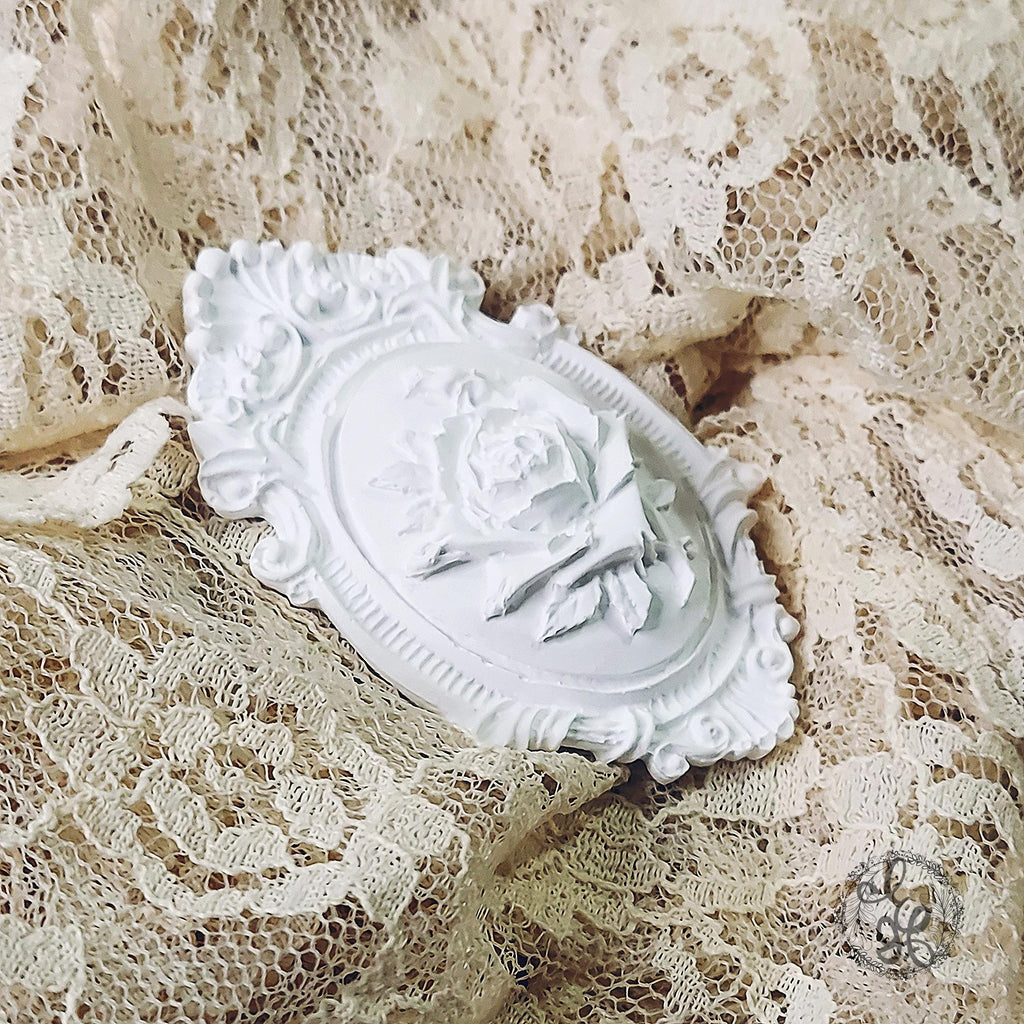 DIY Antique Style Ceramic Cameo – Paintable Craft Blank for Jewelry, Magnets, or Embellishment