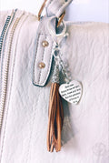 Faith Charm Purse Clip – Turquoise & Pink Beaded Keychain with Heart and Gemstones