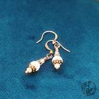 Freshwater Pearl Drop Earrings – Antique Copper & Czech Glass – Hypoallergenic, Vintage-Inspired Dangle Earrings