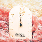 Peacock Blue and Peach Crystal Earrings | Antique Copper Wire Wrapped | Vintage Oil Lamp Inspired