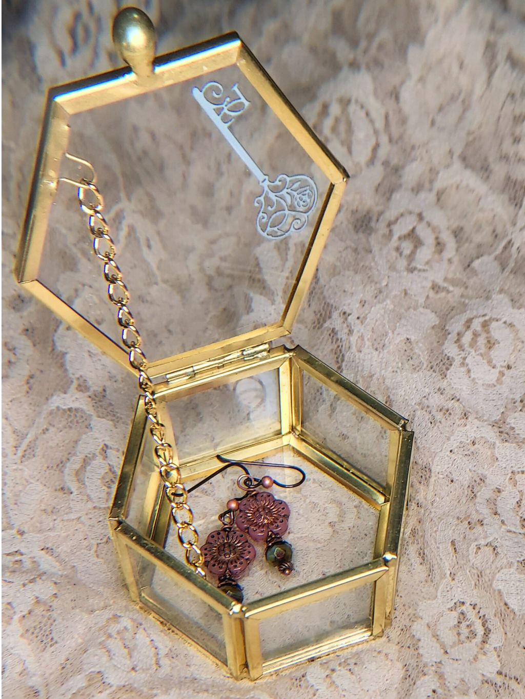 Vintage-Inspired Glass & Brass Trinket Box