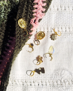 Springtime Crochet Stitch Markers Set of 7 | Leverback Locking Stitch Markers | Charm Progress Keepers | Crochet Gift