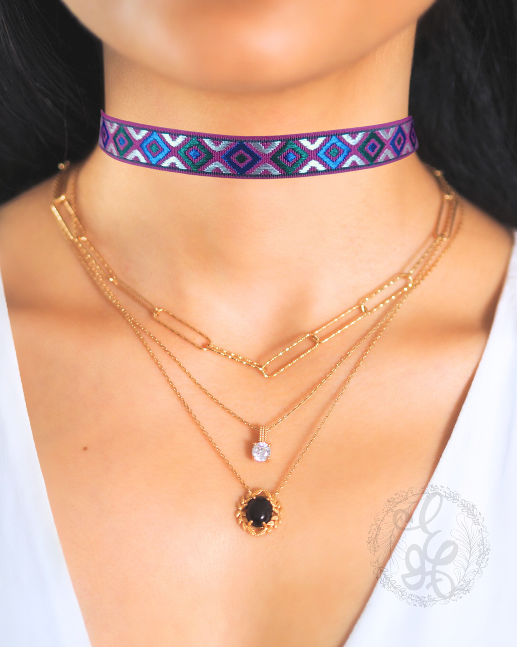 90s Purple Choker Necklace