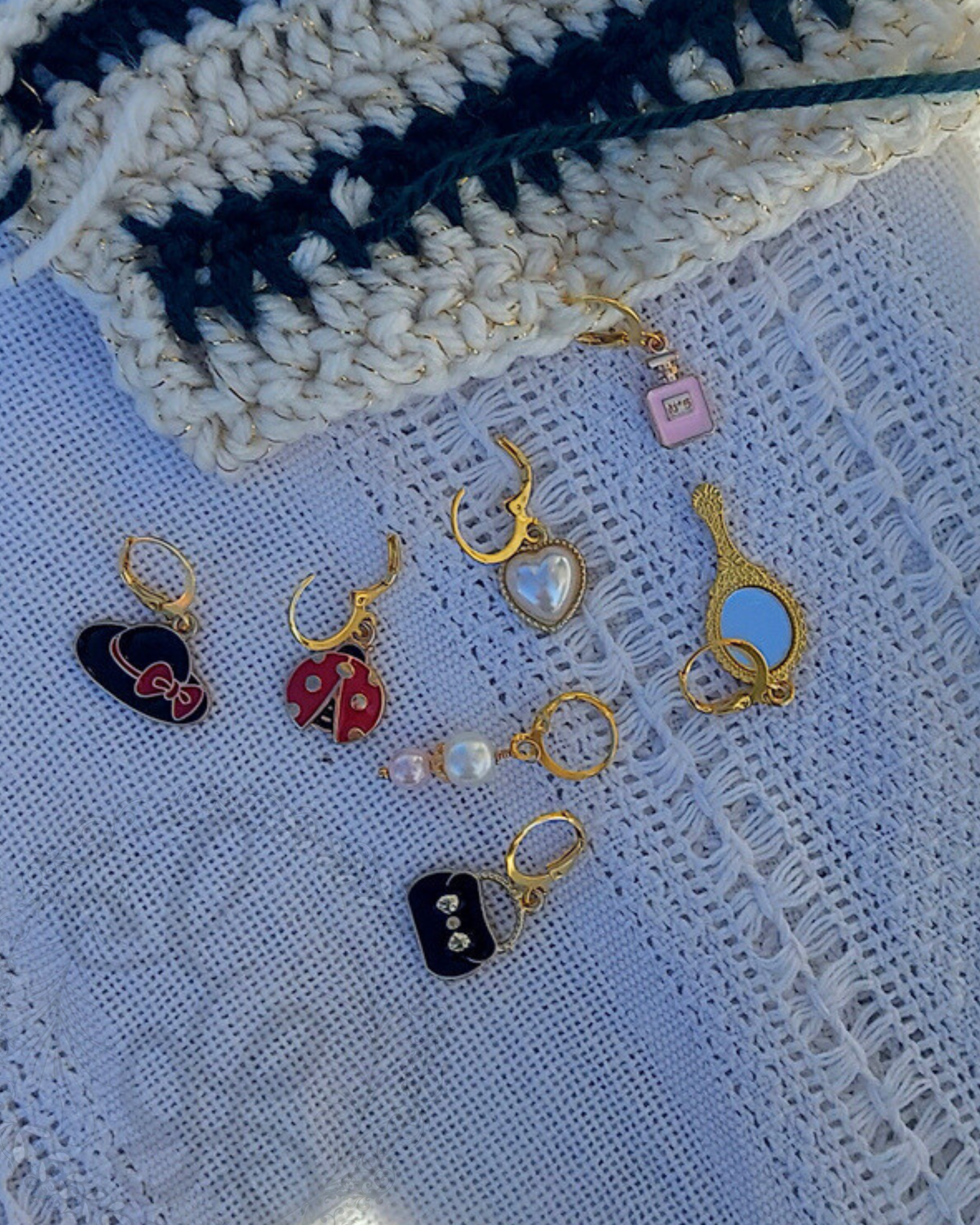 Crochet Stitch Marker Charm Set - Material Girl