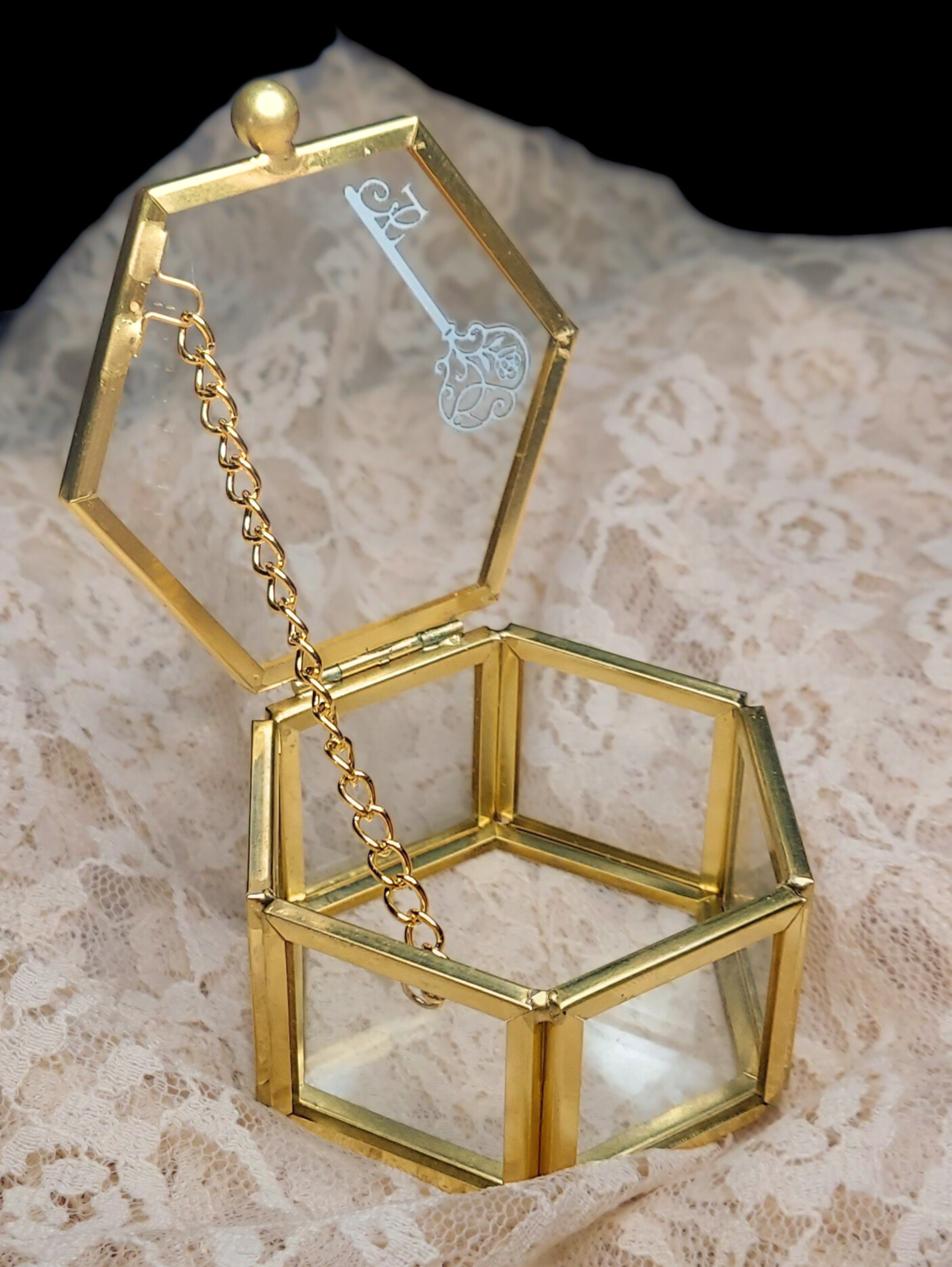 Vintage-Inspired Glass & Brass Trinket Box