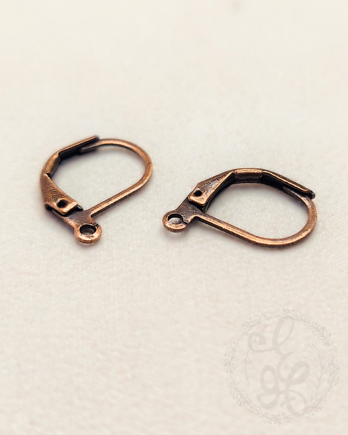 Antique Copper Leverback Earring Upgrade, Hypoallergenic Nickel Free, Secure Leverback Earwires, Add-On for Earrings