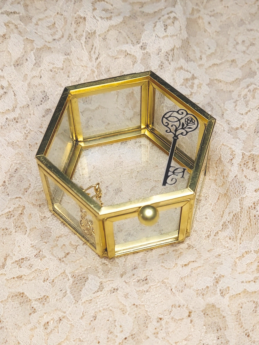 Vintage-Inspired Glass & Brass Trinket Box