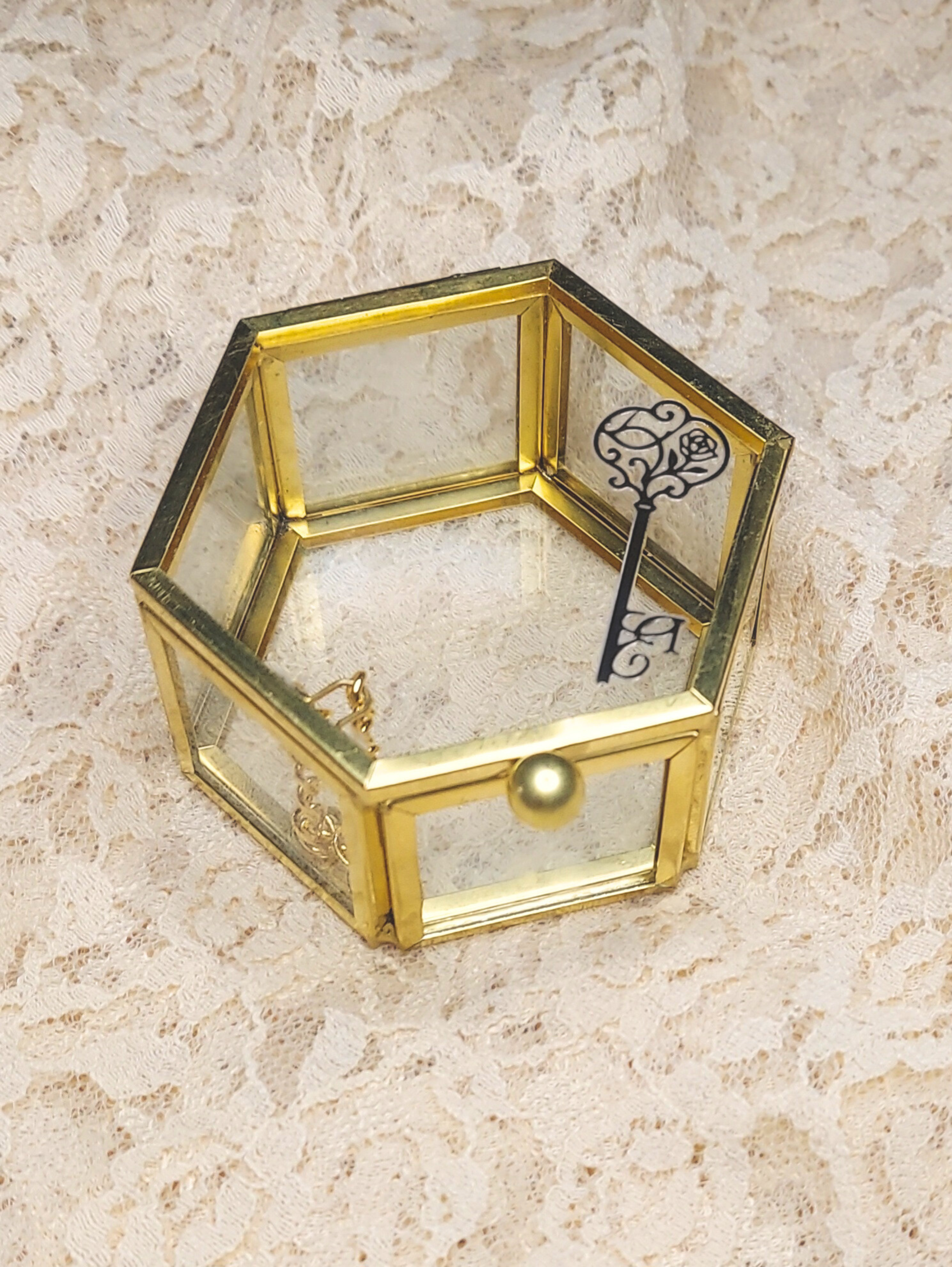 Vintage-Inspired Glass & Brass Trinket Box
